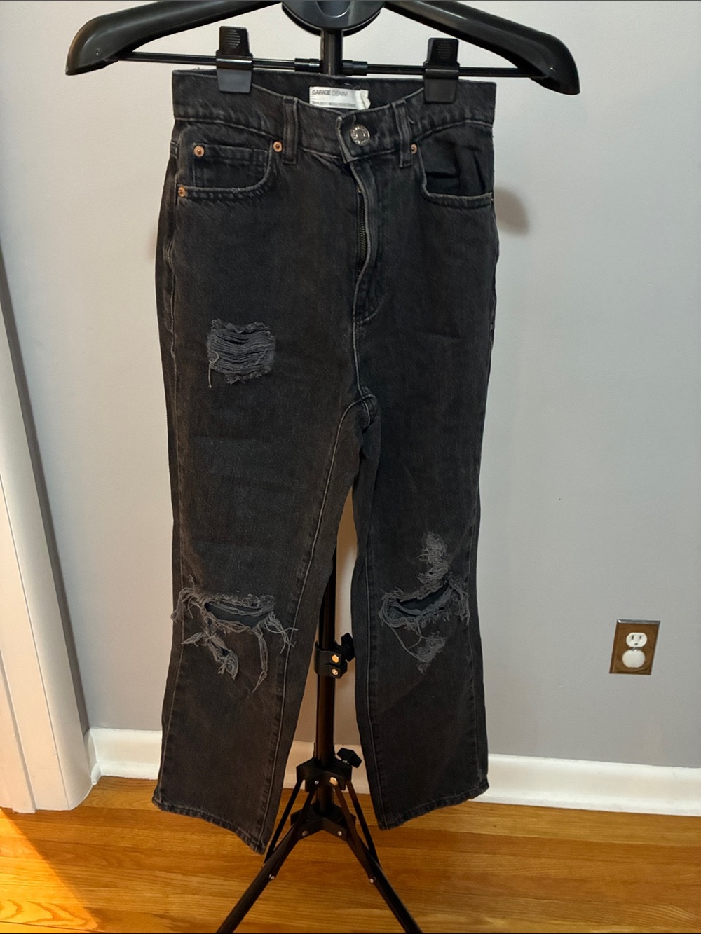 H&M Black Distressed Straight-Leg Women's Jeans 2 for $25